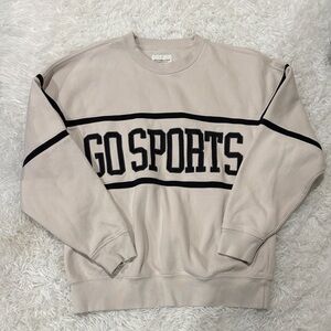 Abercrombie & Fitch Beige 'Go Sports' Crew Neck Sweater